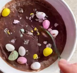 Porridge et sa coque au chocolat