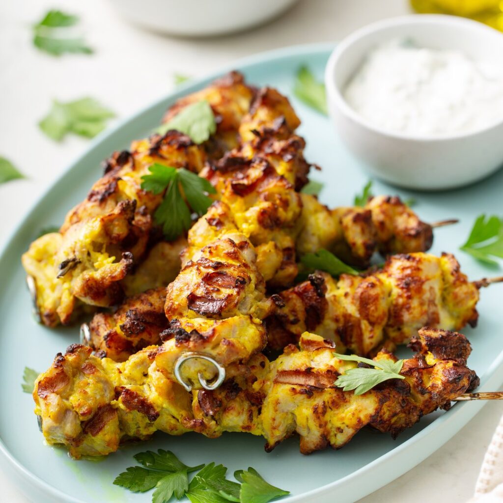 Shish Tawook and Shirazi Salad