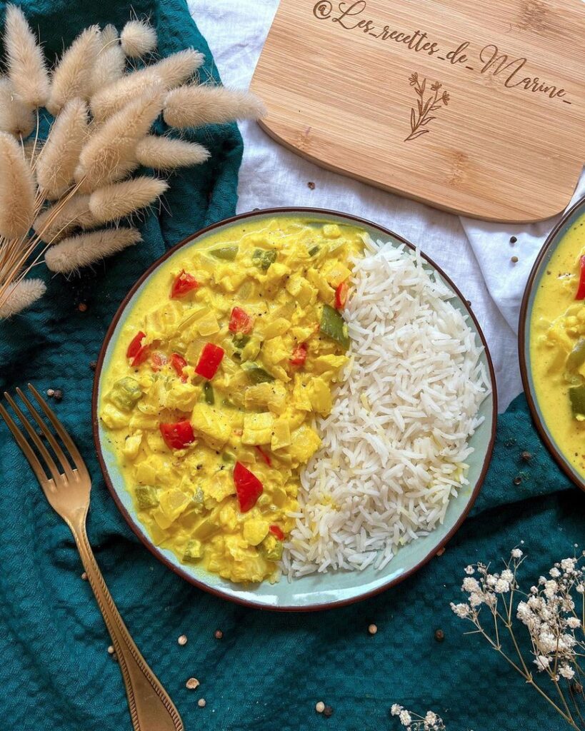 Mijoté de poisson au curry et lait de coco