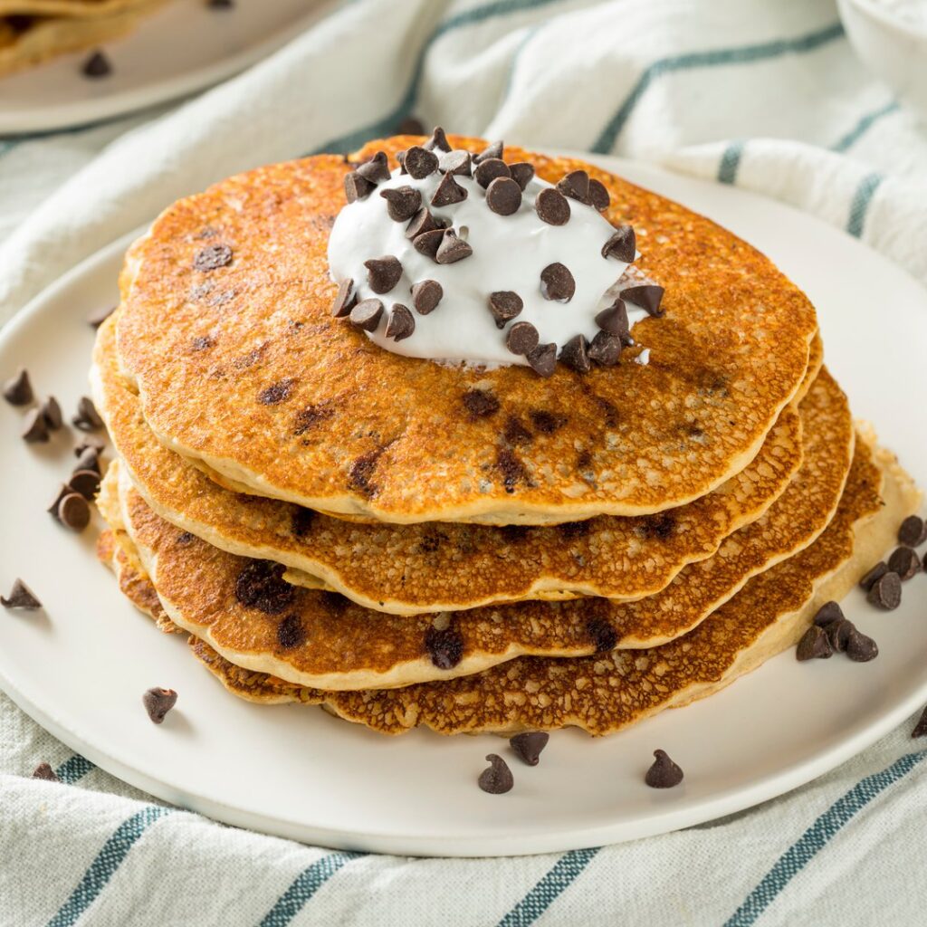 Fluffy Chocolate Chip Pancakes