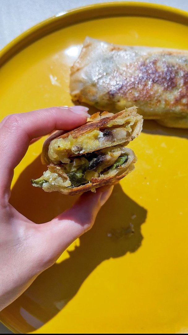 Bricks courgette champignons fêta curry