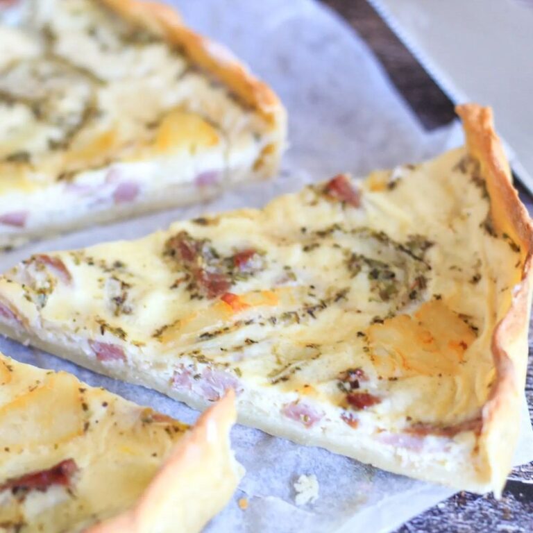 Tarte bacon et halloumi