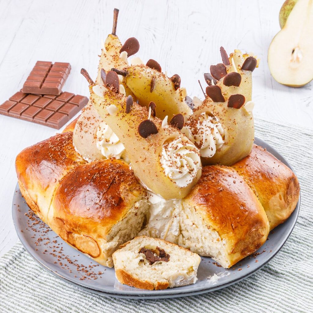 Pão surpresa de pera e chocolate