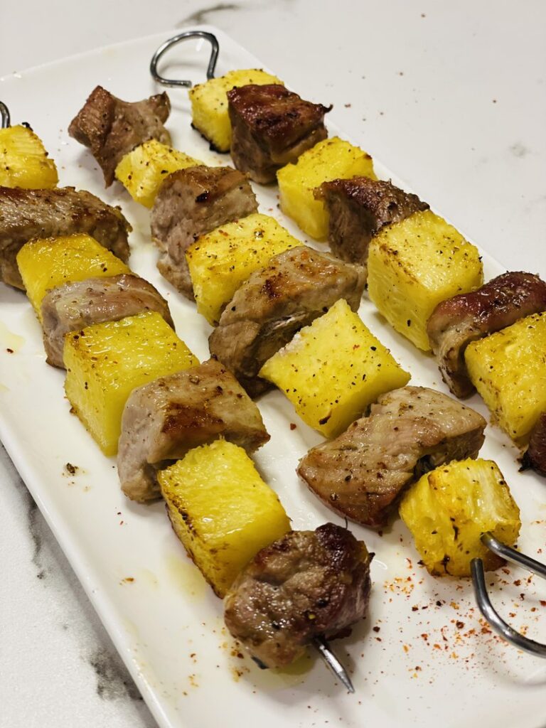 Brochettes de filet mignon à l&rsquo;ananas
