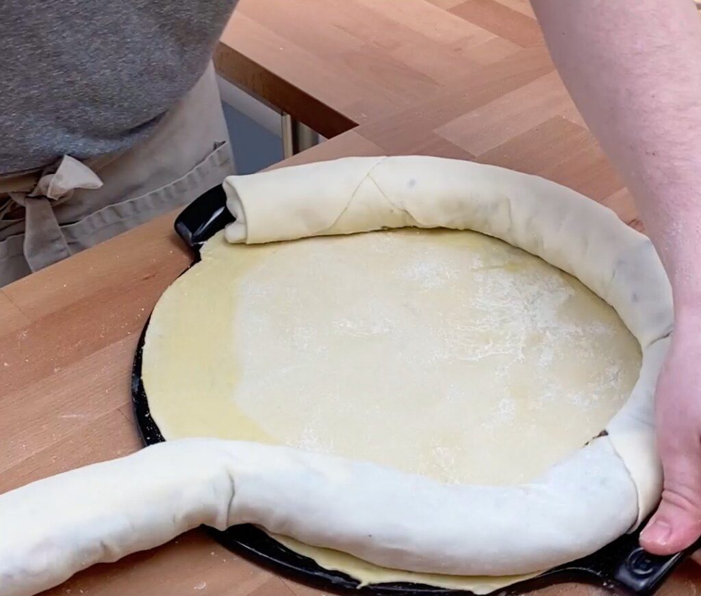 Pizza com borda de carne