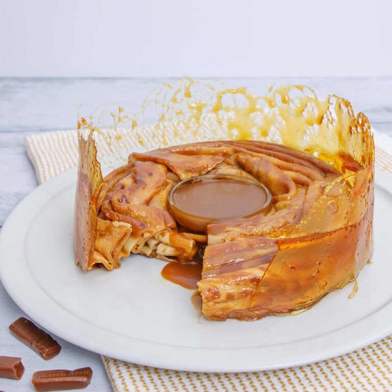 Pastel de panqueques marmolados!