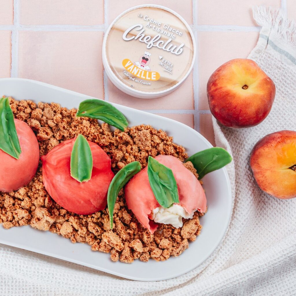 Süßer Pfirsich Crumble
