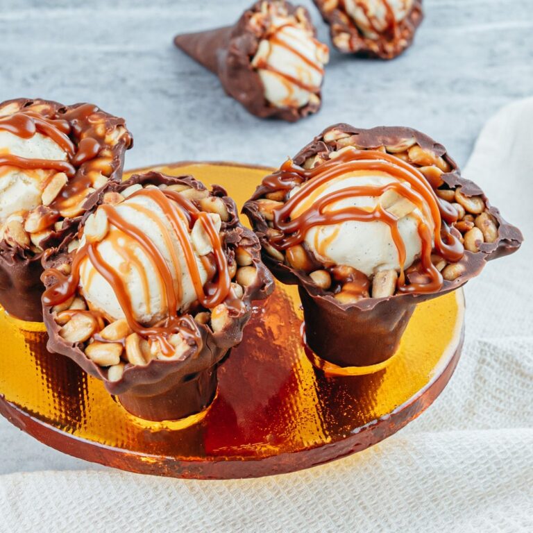 Les cornets de glace au caramel