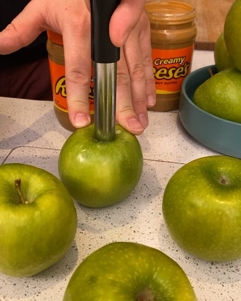 Tortitas de manzana y mantequilla de cacahuete!
