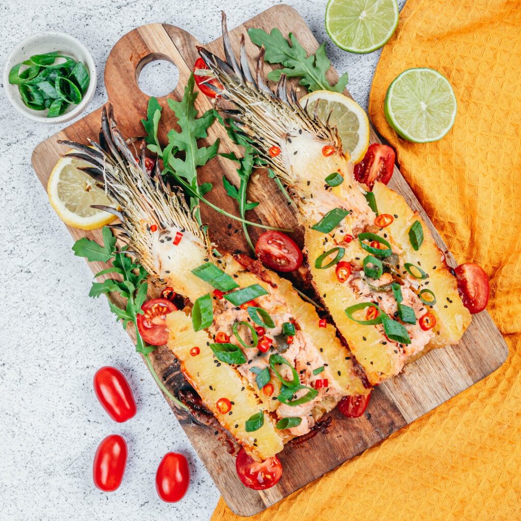 Ananas und Lachs