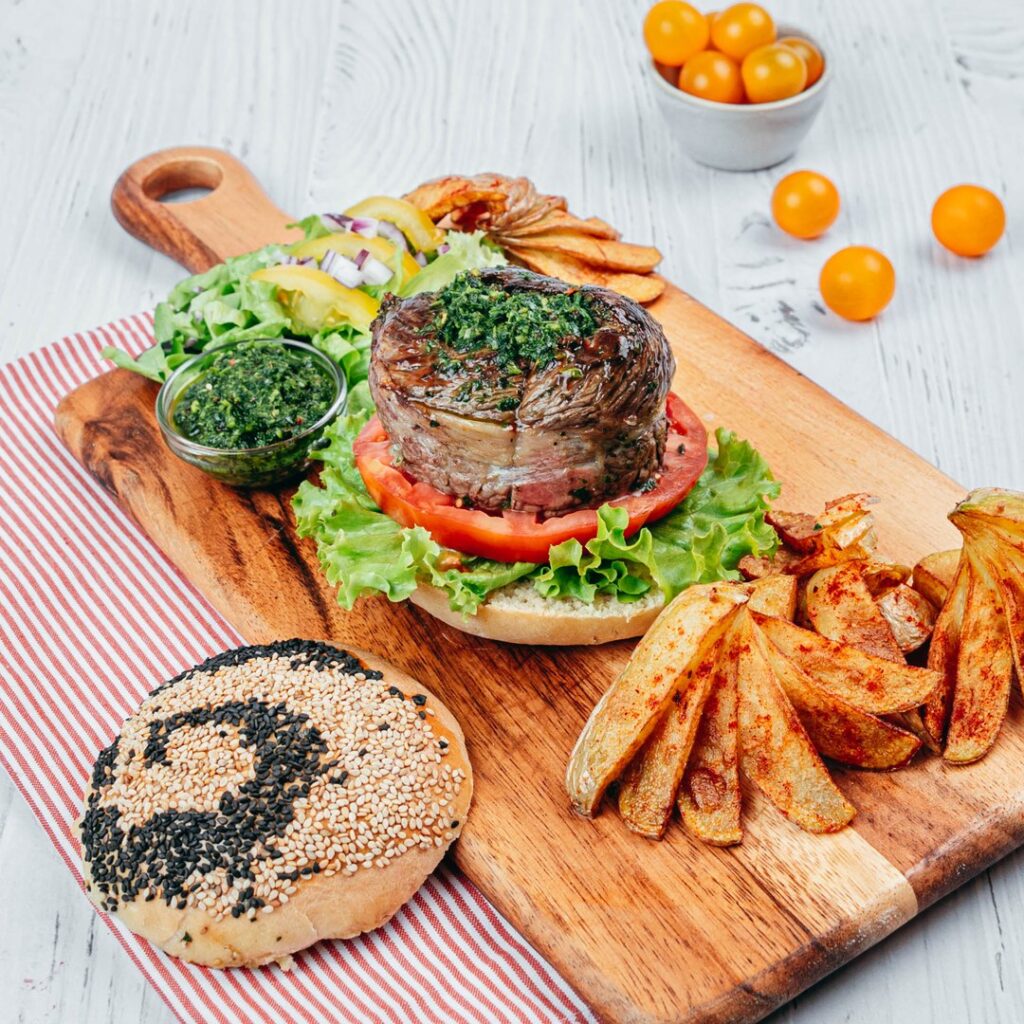 Hambúrguer de filé feito em casa