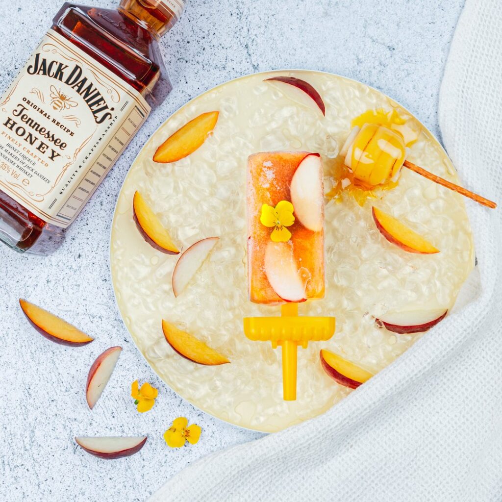 Helado de whisky, miel y melocotón!