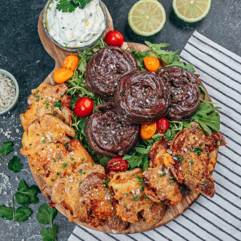 Carne y papas asadas!