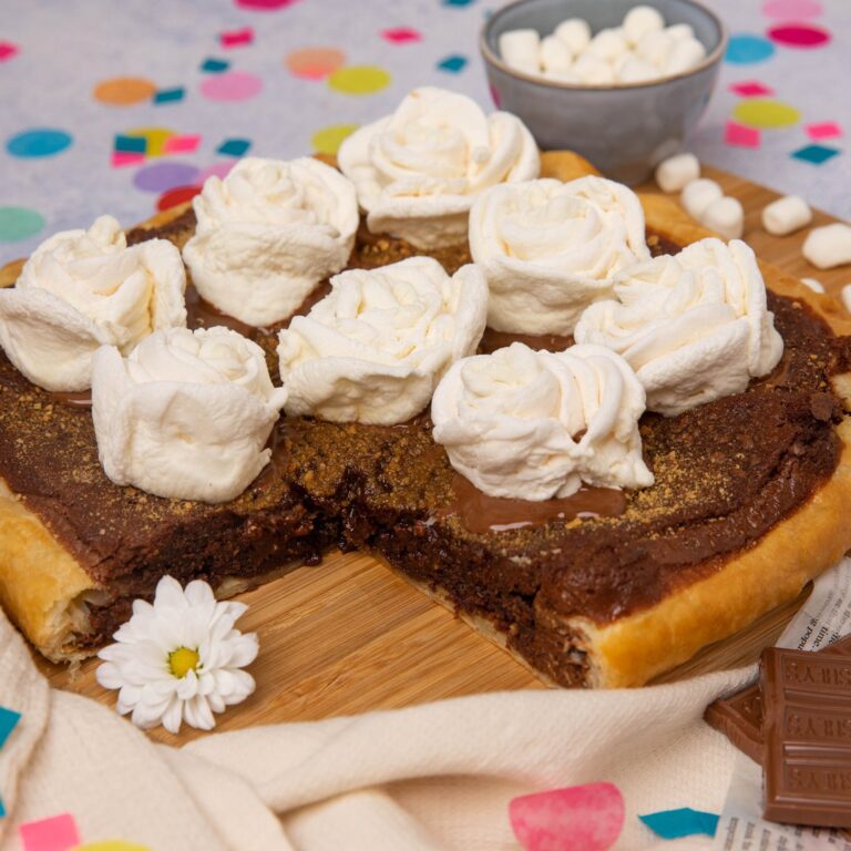 Torta de chocolate e marcohmallow