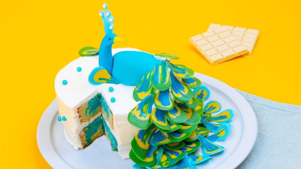 ¡El pastel más bonito que un pavo real!