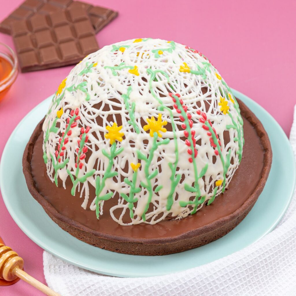 Tarta de chocolate con ramilletes de flores!