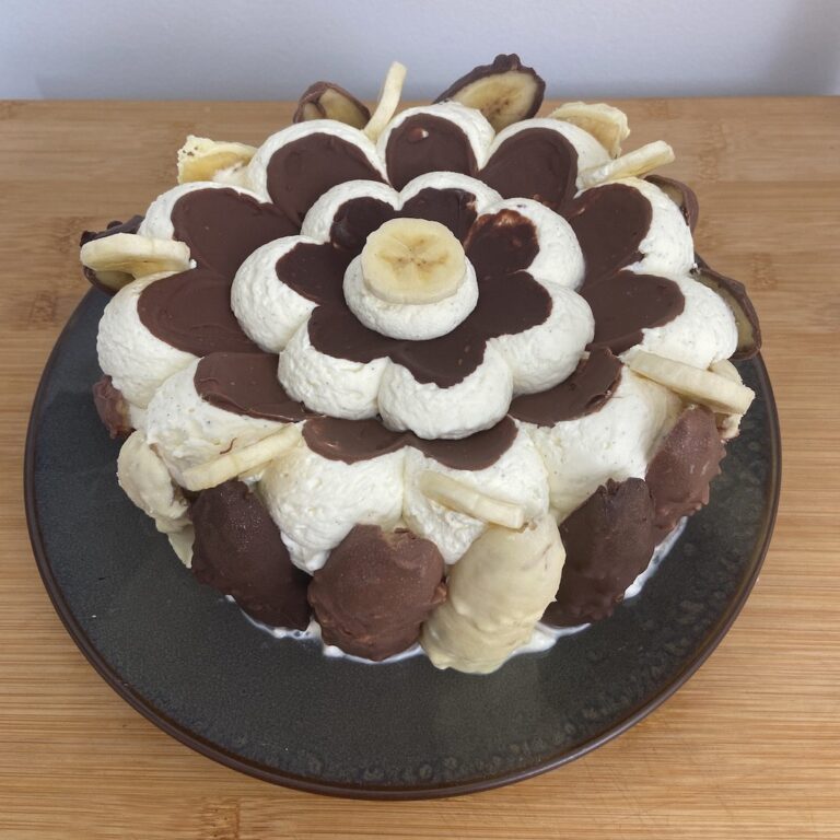 Bolo de banana e chocolate