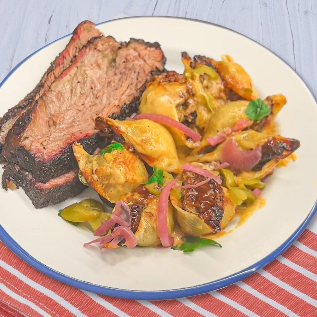 Conchas recheadas com carne