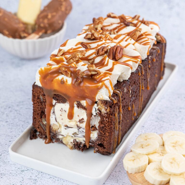 Turtle Brownie Ice Cream Loaf