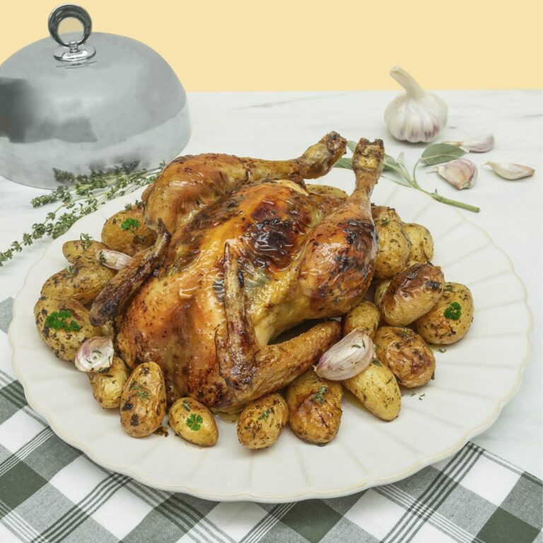 Le poulet rôti au beurre composé