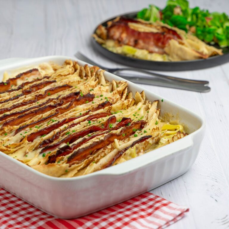 Gratin de crêpes poireaux raclette