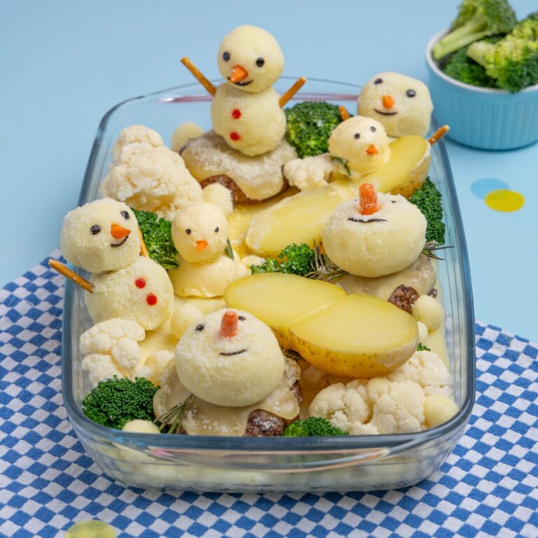 La purée de légumes bonhommes de neige