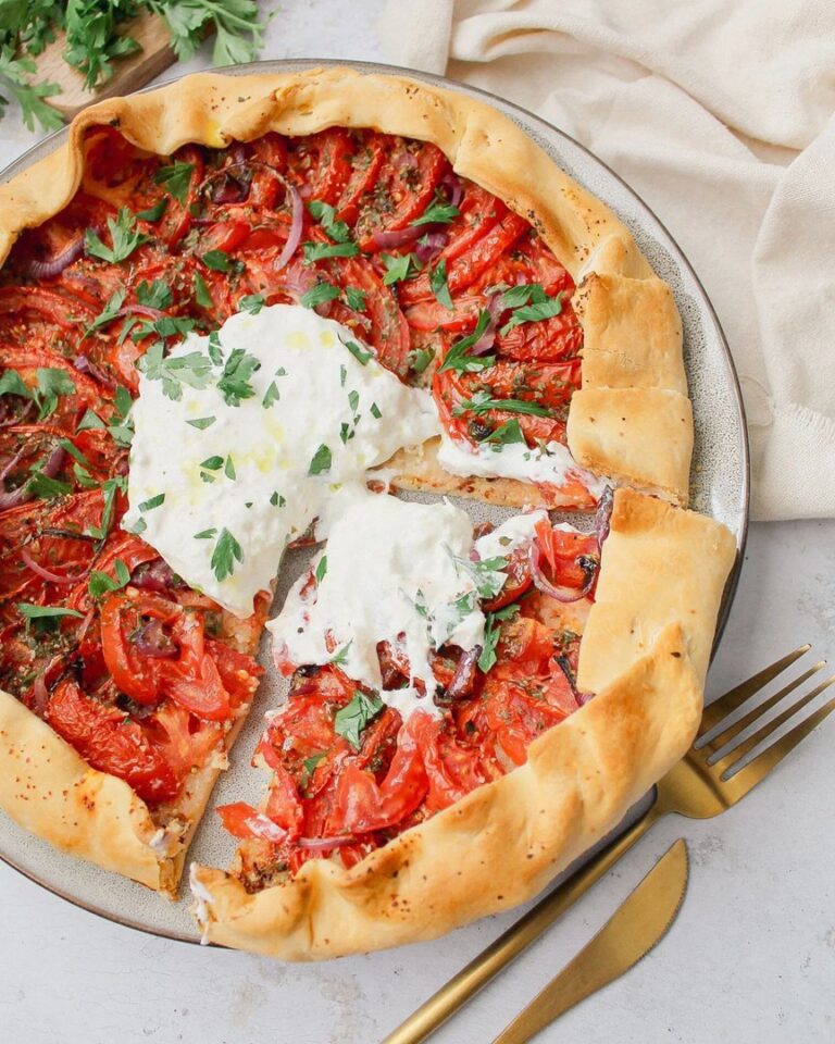 Tarte tomate moutarde burrata