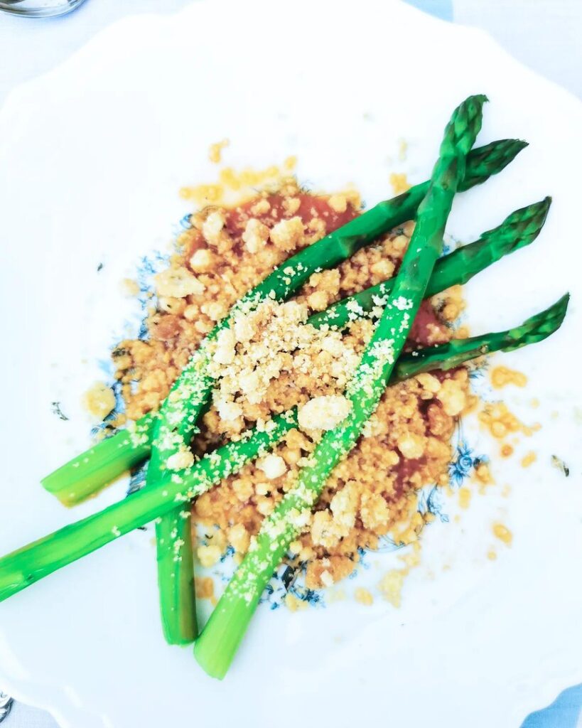 Crumble d&rsquo;asperges vertes