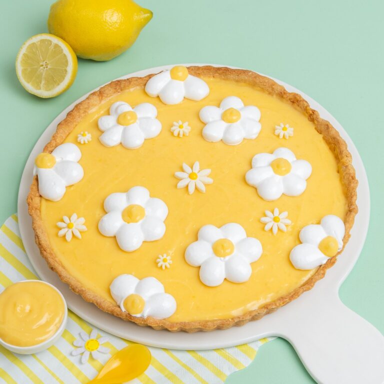Tarte au citron fleurie