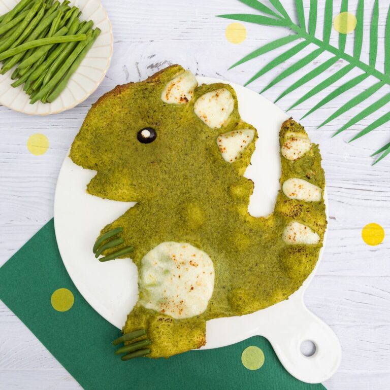 La pizza dino aux haricots verts