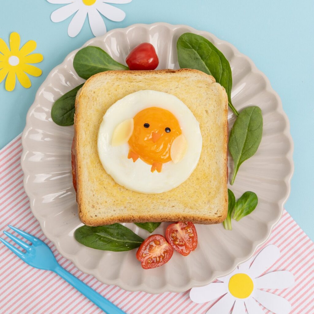 Croque-madame poussin de Pâques