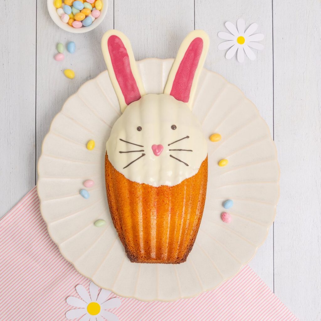 Madeleine lapin vanille-fraise