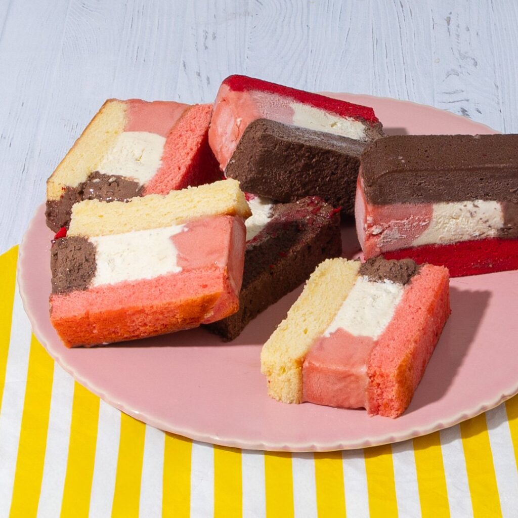 Neapolitan Ice Cream Sandwiches
