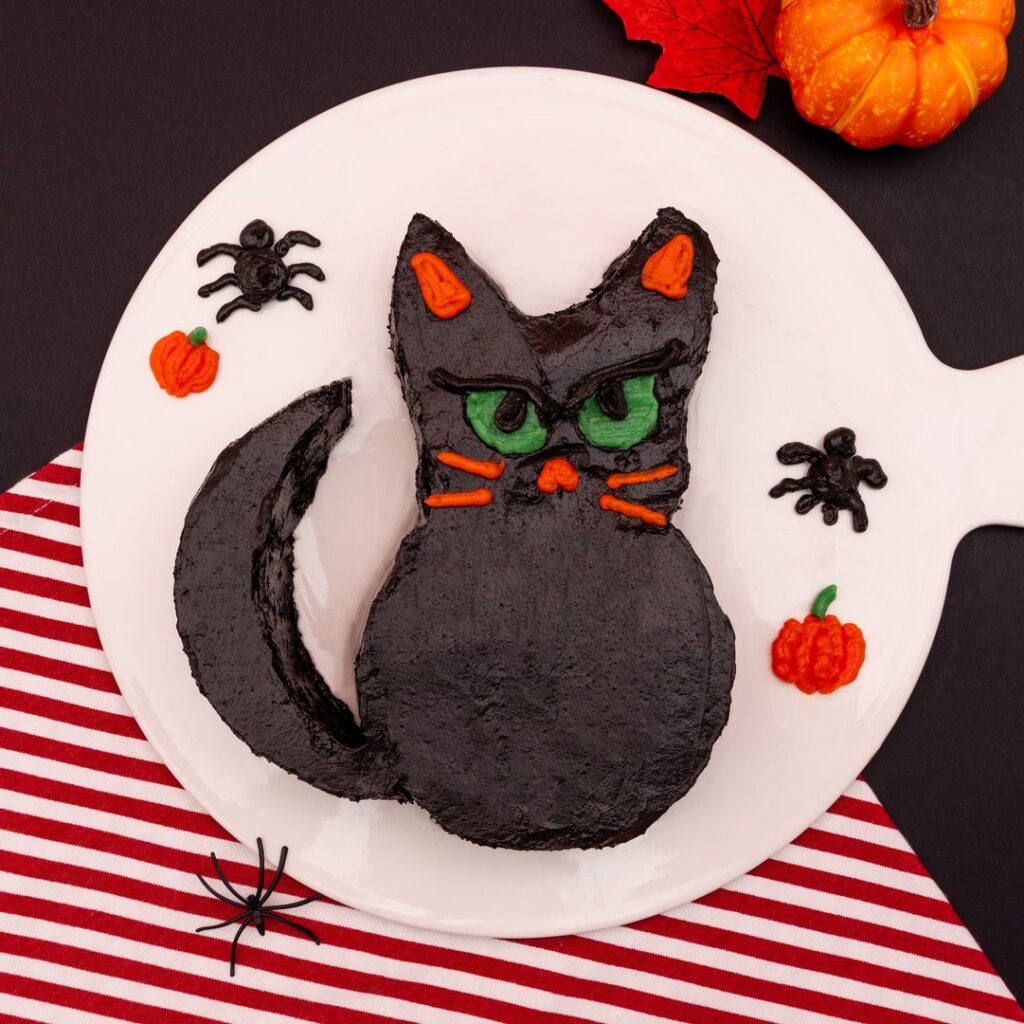 Halloween Black Cat Cake