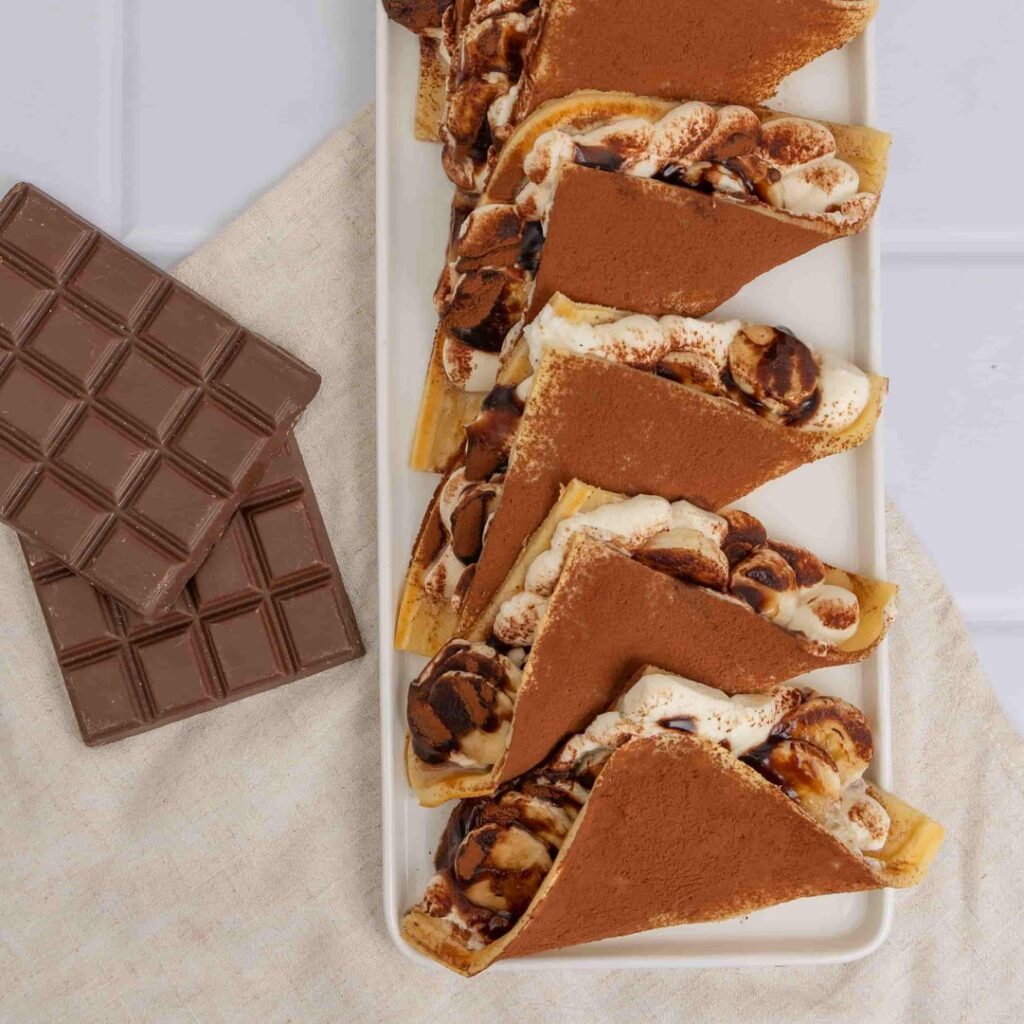 Crêpe bananes-chocolat à partager