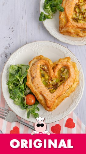 Valentine's Day Salmon Heart Pastries