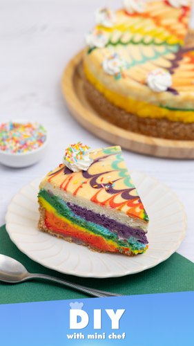 Rainbow Swirl Cheesecake