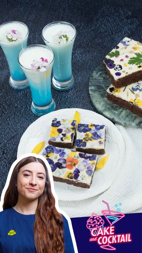 Flower Blondies & Summer Cocktail