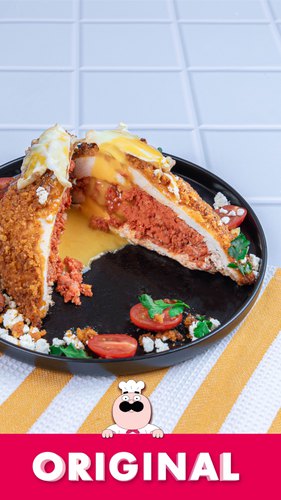 Poached Eggs & Chorizo Stuffed Meat