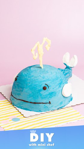 Baby Whale Gender Reveal Cake