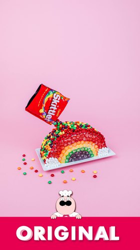 Skittles Rainbow Cake